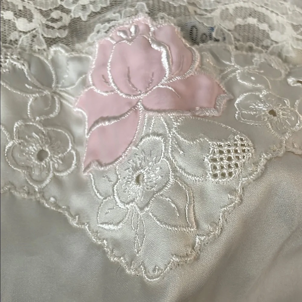 Vintage Gilead Satin Lace Romper Nightie Small Made in USA - Picture 4 of 8